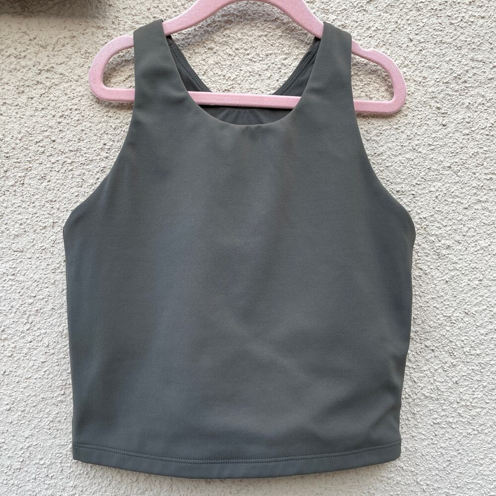 CRZ Yoga Butterluxe Double Lined Racerback Tank Green Girls L